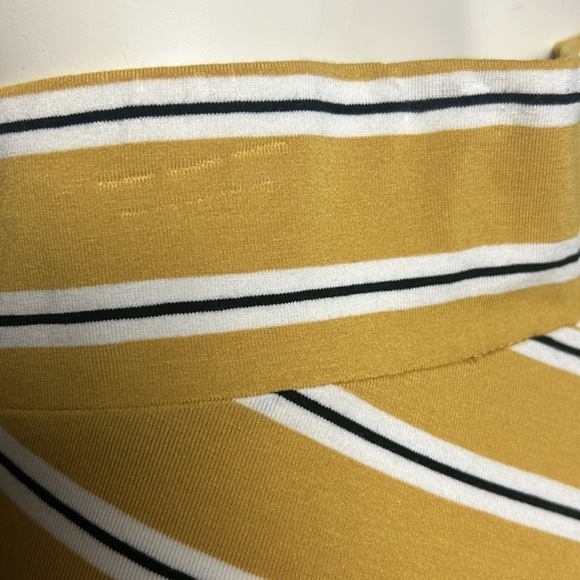 Westport Stripe Maxi Long Yellow Black White  Skirt Elastic Waist Size Medium - Picture 12 of 17